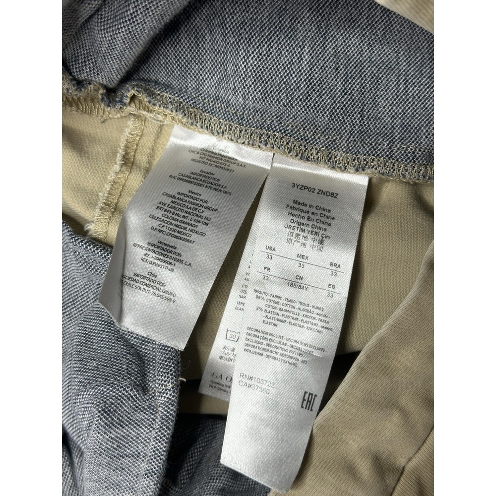 Armani Exchange Chino Trousers Mens 33 Pleated Button Fly Tapered 3YZP02 ZND8Z - Picture 8 of 16